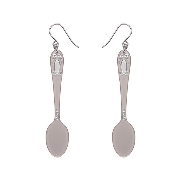 Spoon, Please! Drop Earrings - Silver