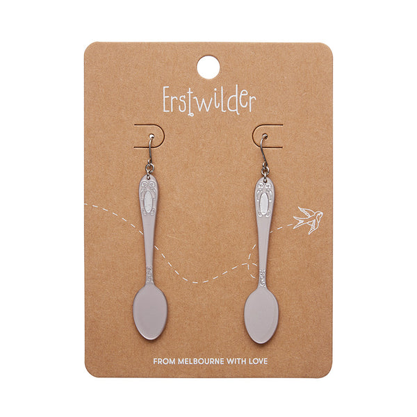 Spoon, Please! Drop Earrings - Silver