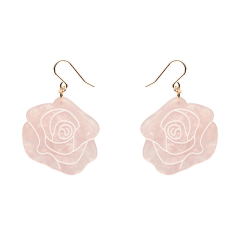 Eternal Rose Drop Earrings - Light Pink
