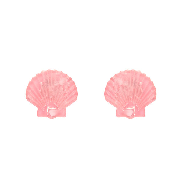 Sea Shell Stud Earrings - Pale Pink