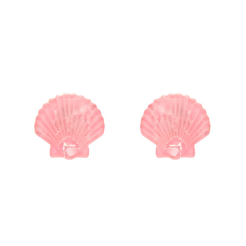 Sea Shell Stud Earrings - Pale Pink