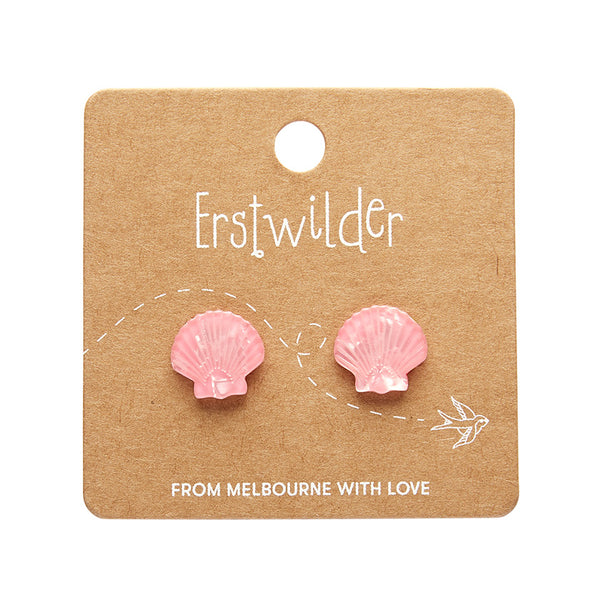 Sea Shell Stud Earrings - Pale Pink