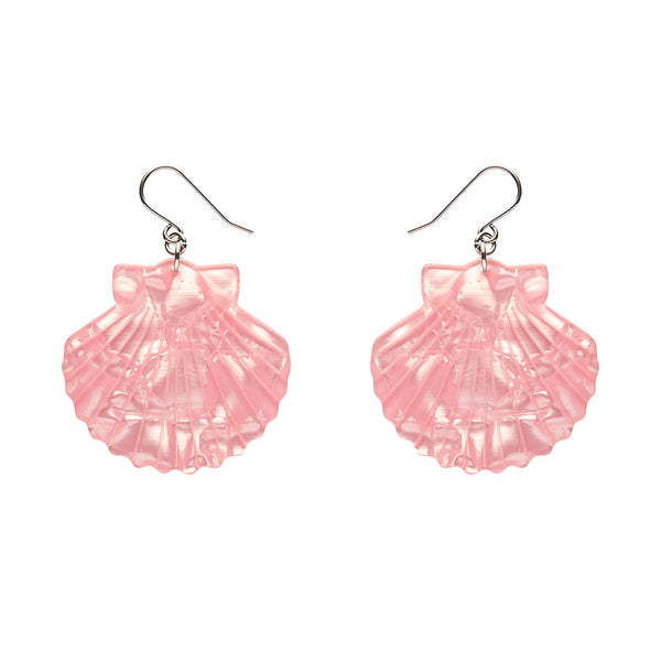 Sea Shell Drop Earrings - Pale Pink
