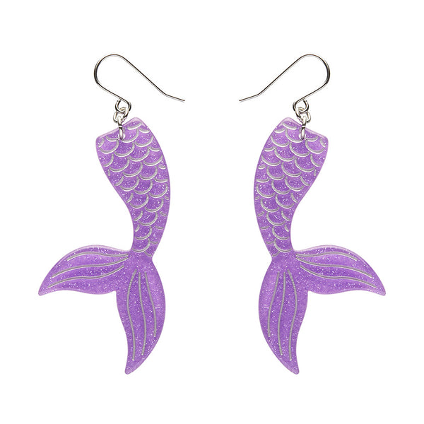 Mermaid Tail Drop Earrings - Violet