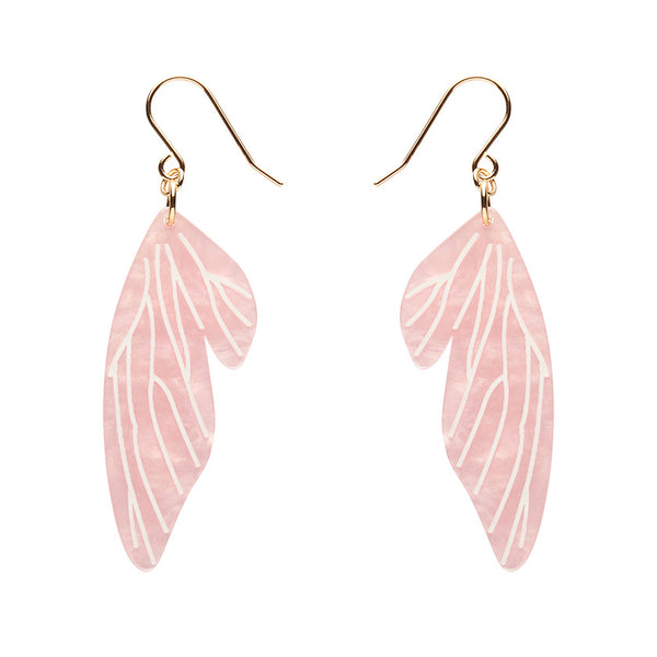 Fairy Wing Drop Essential Earrings - Pink