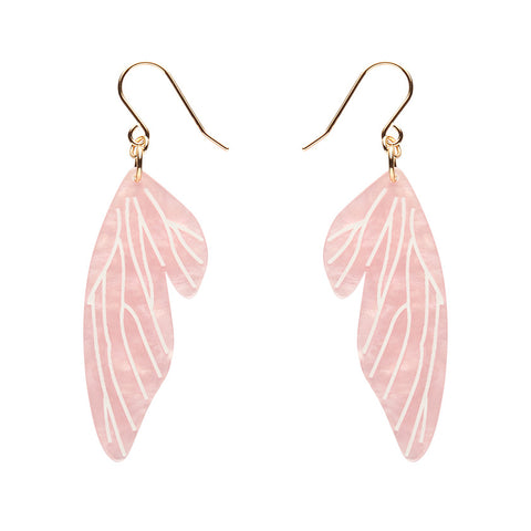 Fairy Wing Drop Essential Earrings - Pink