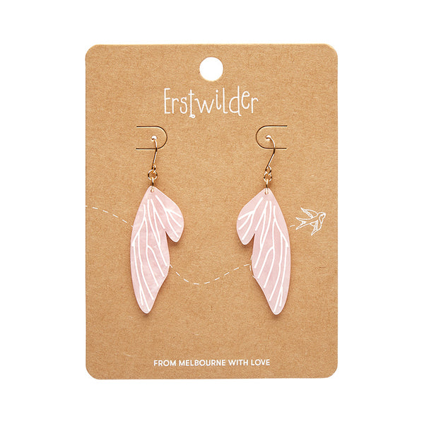Fairy Wing Drop Essential Earrings - Pink