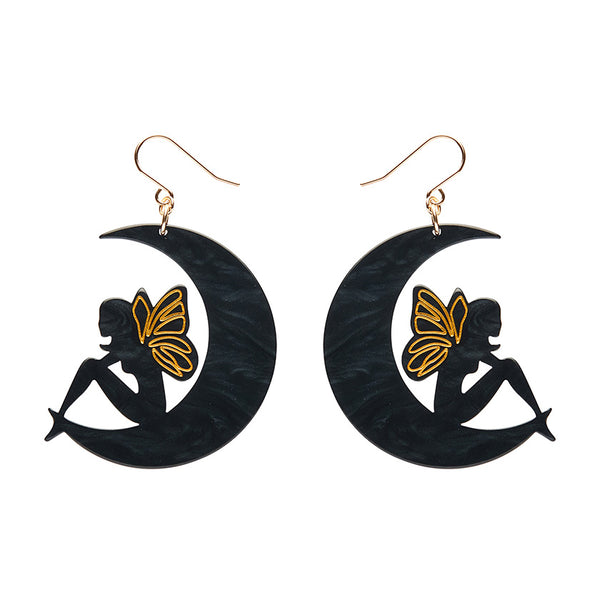 Fairy Moon Drop Essential Earrings - Black