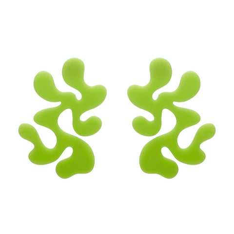 Statement Coral Stud Earrings - Green