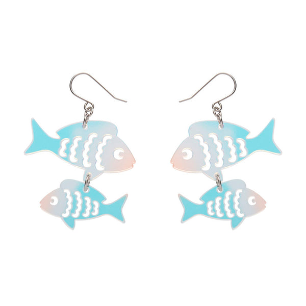 Fish Friends Drop Earrings - Iridescent