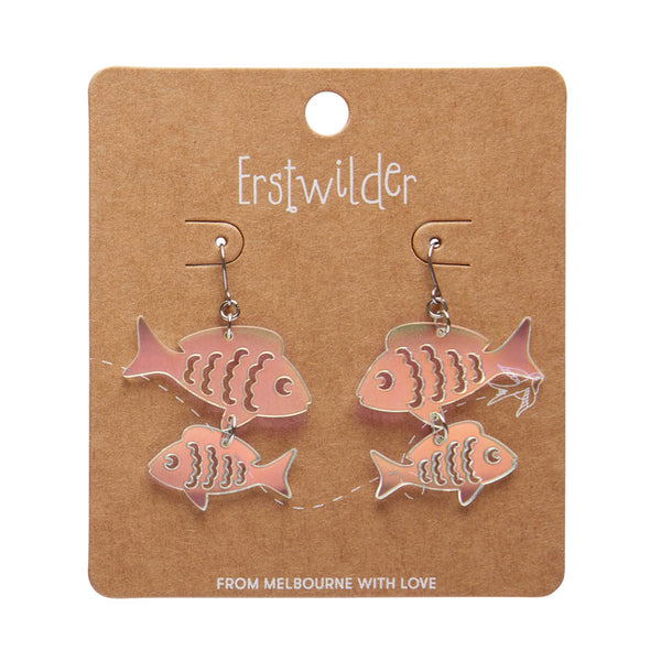Fish Friends Drop Earrings - Iridescent
