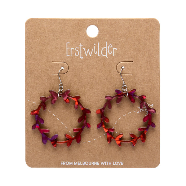 Wreath Drop Earrings – Maroon