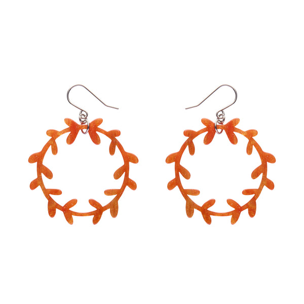 Wreath Drop Earrings – Orange