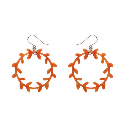 Wreath Drop Earrings – Orange