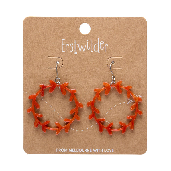 Wreath Drop Earrings – Orange