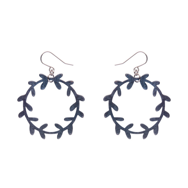 Wreath Drop Earrings – Navy
