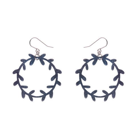 Wreath Drop Earrings – Navy