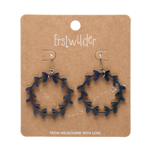 Wreath Drop Earrings – Navy