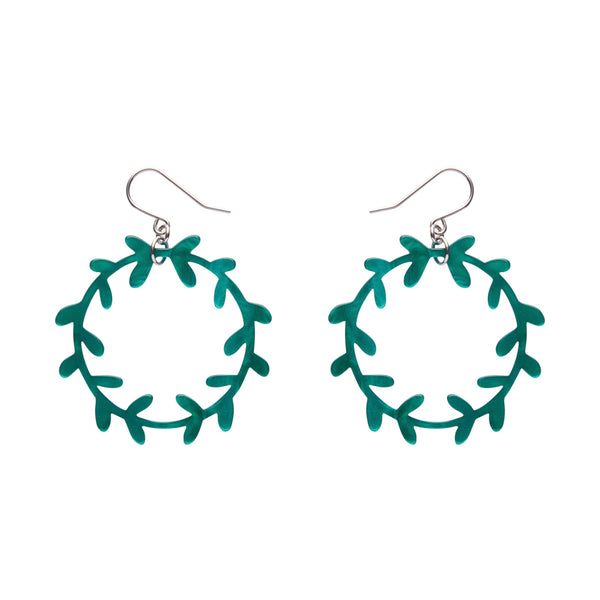 Wreath Drop Earrings – Teal