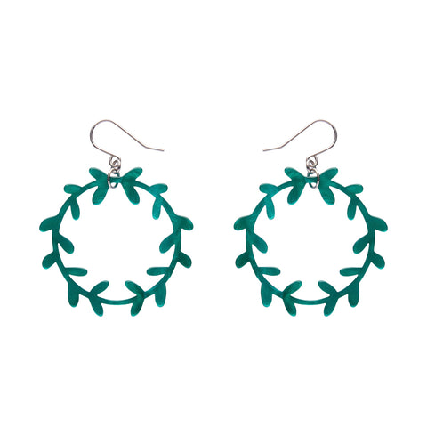 Wreath Drop Earrings – Teal
