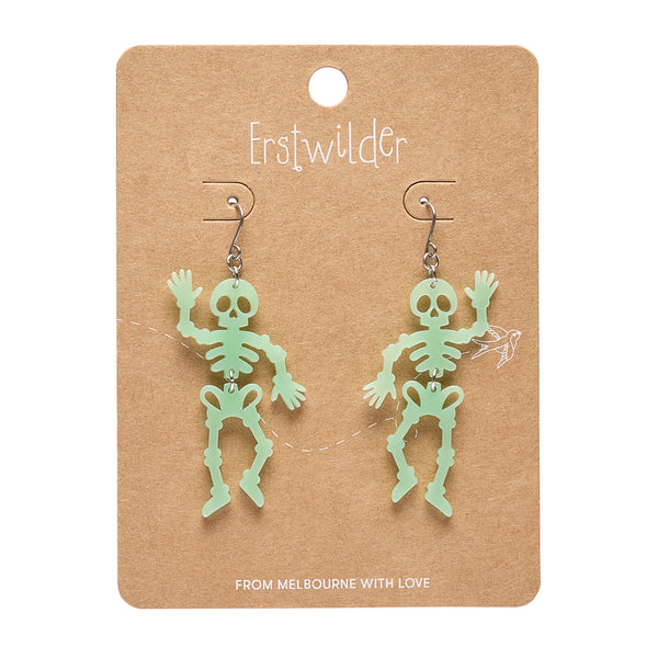 Dancing Skeletons Drop Earrings - Glow in the Dark