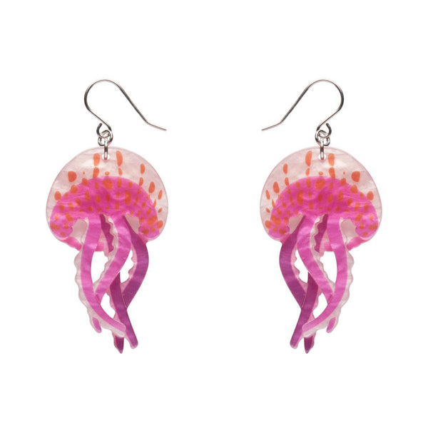 Mauve Stinger Jellyfish Drop Earrings