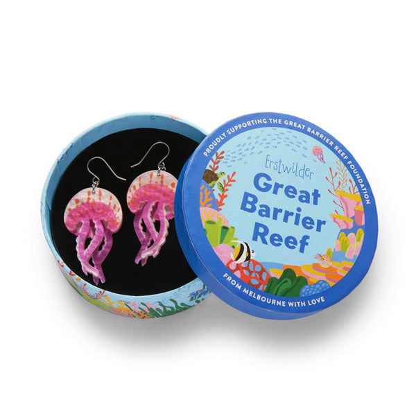 Mauve Stinger Jellyfish Drop Earrings