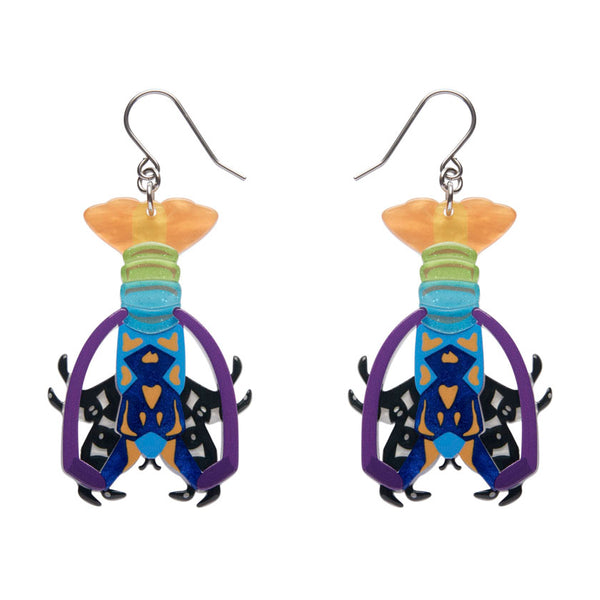 Tropical Rock Lobster Drop Earrings