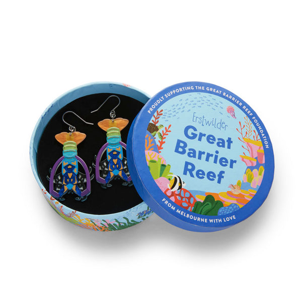 Tropical Rock Lobster Drop Earrings