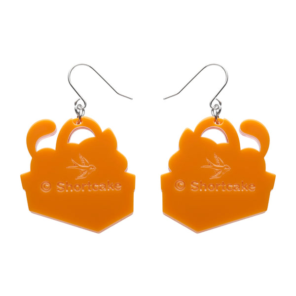 Cozy Custard Cat Drop Earrings