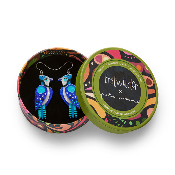 The Boisterous Blue Jay Drop Earrings