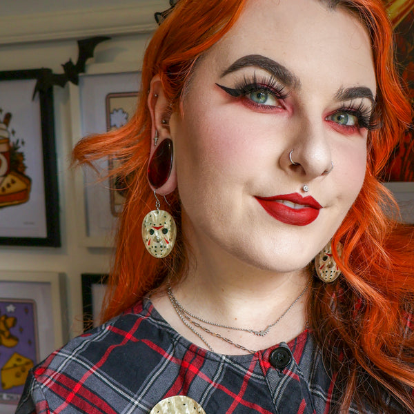 Jason Voorhees Mask Drop Earrings