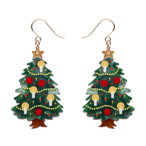 Christmas Tree Centre-Piece Drop Earrings