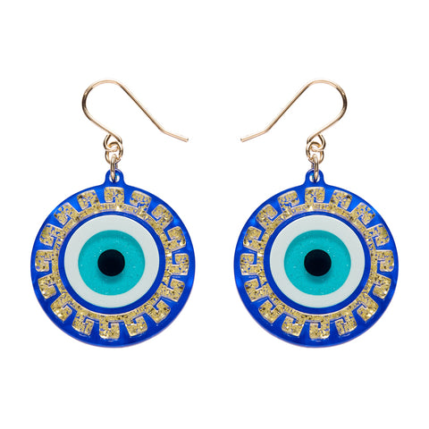 Evil Eye Amulet Drop Earrings