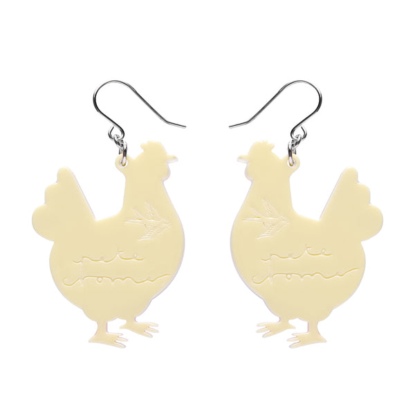 Clara the Chicken Drop Earrings