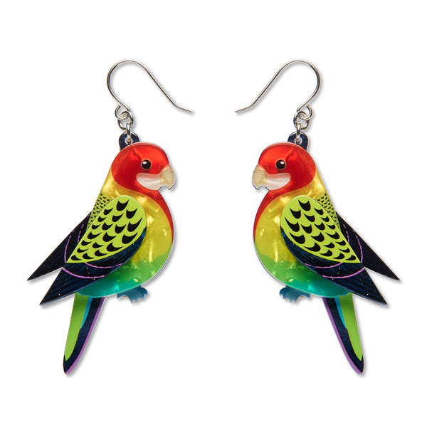 Eastern Rosella Drop Earrings