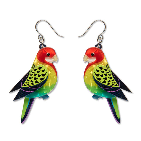 Eastern Rosella Drop Earrings