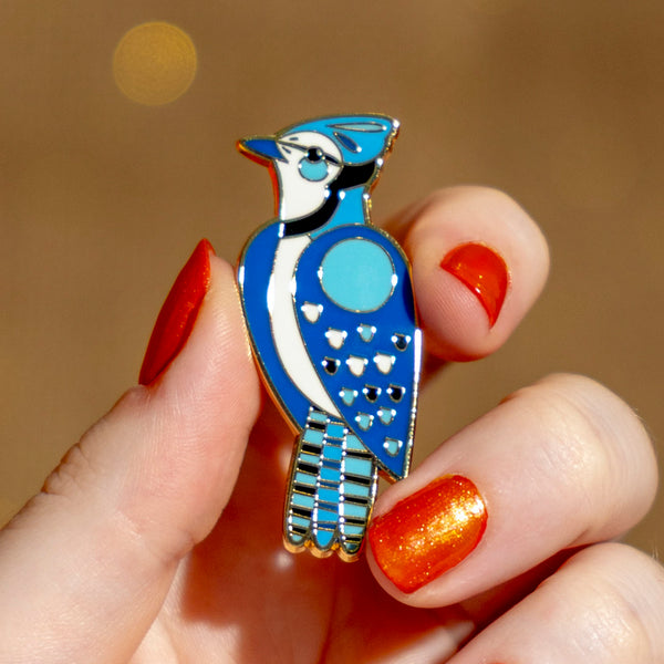 The Boisterous Blue Jay Enamel Pin