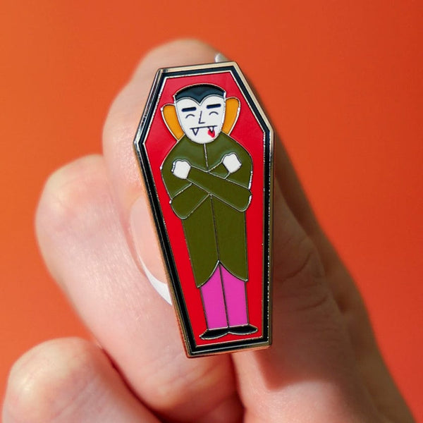 Cozy Coffin Enamel Pin