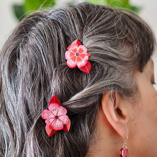 Halcyon Hibiscus Hair Clips Set - 2 Piece