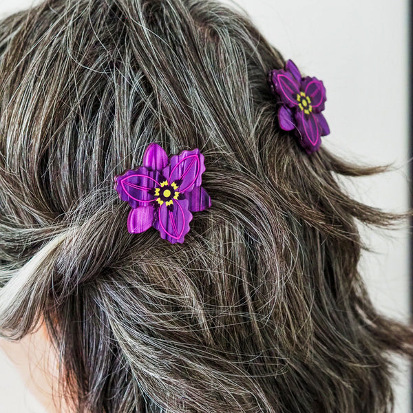 Chocolate Lily Hair Clips – 2 Piece