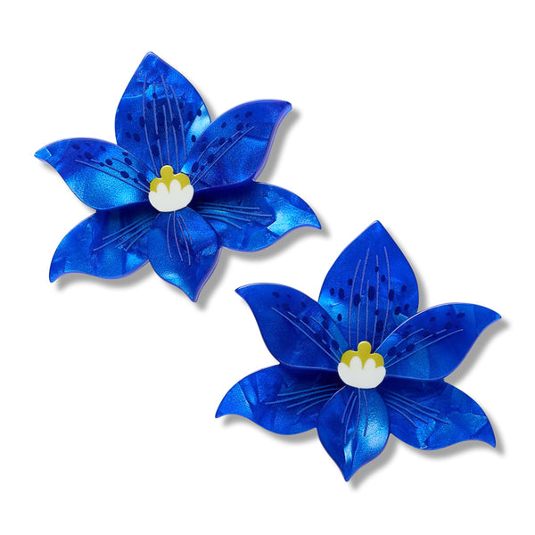 Spotted Sun Orchid Hair Clips - 2 Piece