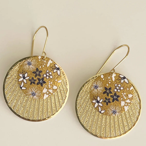 Jen Conde Vintage Earrings - Wildflowers Gold