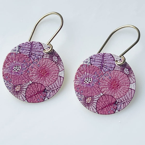Jen Conde Rock Pool Patterned Disc Earrings - Pink