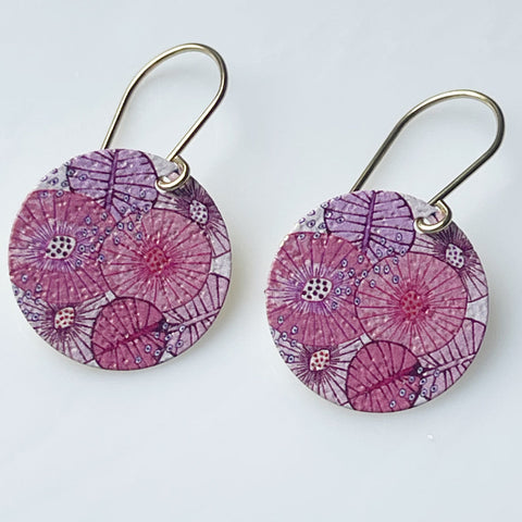 Jen Conde Rock Pool Patterned Disc Earrings - Pink