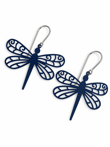 Dragonflies Earrings - Navy