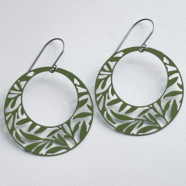 Eucalyptus Earrings - Olive