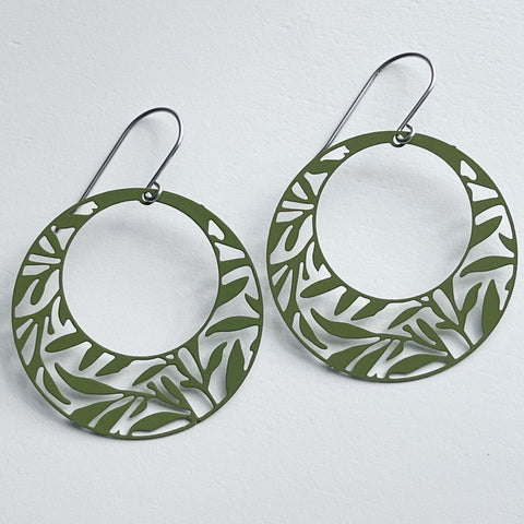Eucalyptus Earrings - Olive