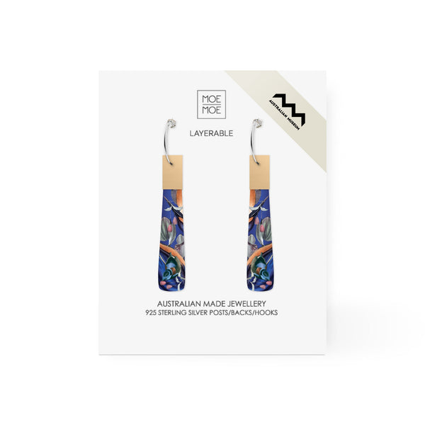 Native Birds Kingfisher Blue Beacon Hoop Earring