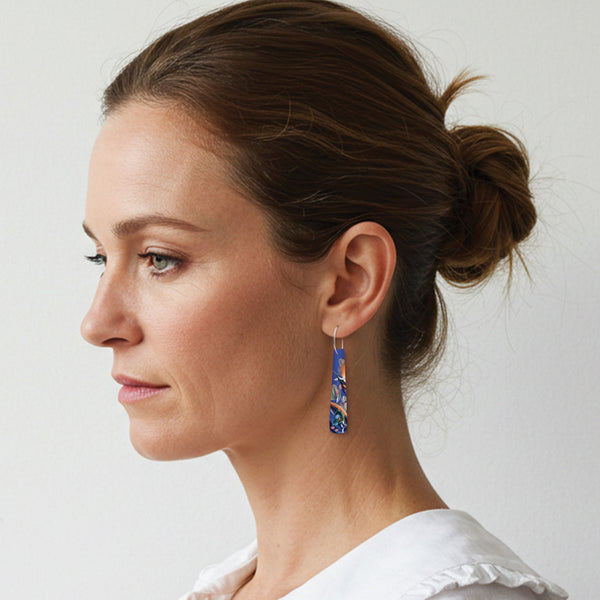Native Birds Kingfisher Blue Beacon Hoop Earring